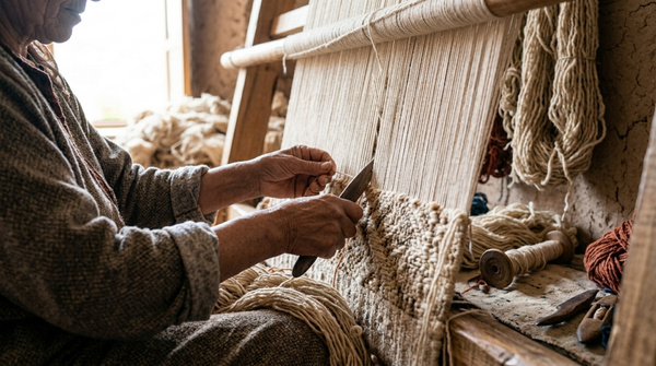 Beni Ourain rug weaving process from Atlas wool to finished Moroccan rug