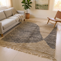 Slate and Natural Mrirt Arch Rug — Lifestyle View Handwoven by Amazigh Artisans