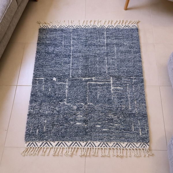 Beni Ourain Charcoal Melange Wool Rug