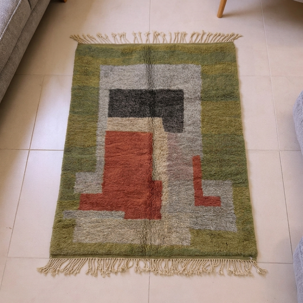 Mrirt Olive & Terracotta Color Block Rug