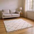Mrirt Ivory Diamond Luxury High Pile Rug — detail view