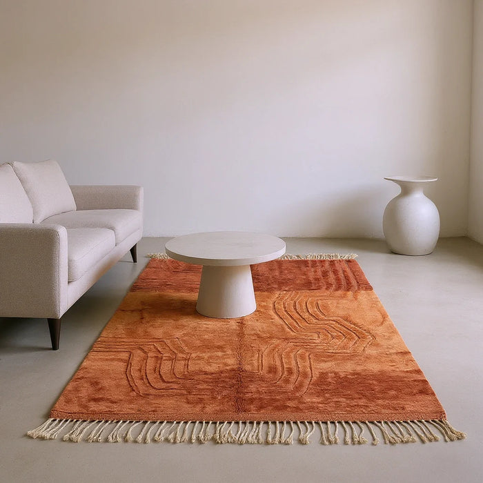 Mrirt Carved Terracotta Rug — detail view