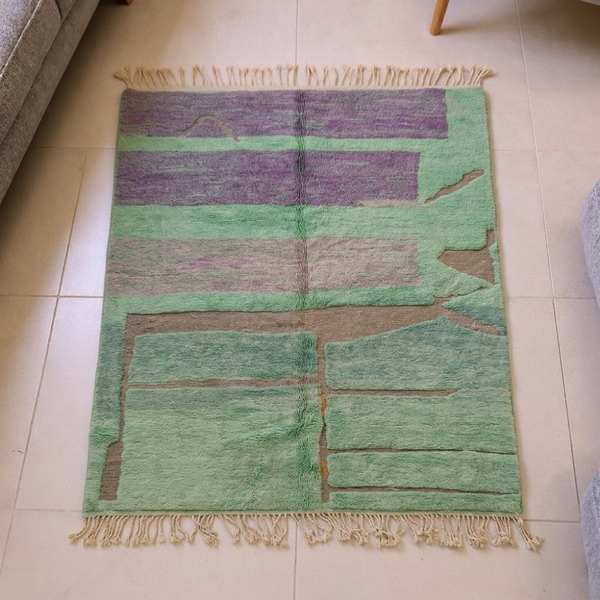 Mrirt Green & Lavender Color Block Rug