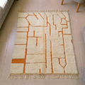 Mrirt Terracotta Maze Abstract Wool Rug