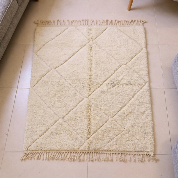 Mrirt Cream Diamond Plush Berber Rug