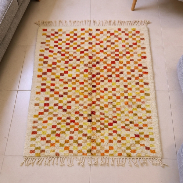 Mrirt Multicolor Checkerboard Wool Rug