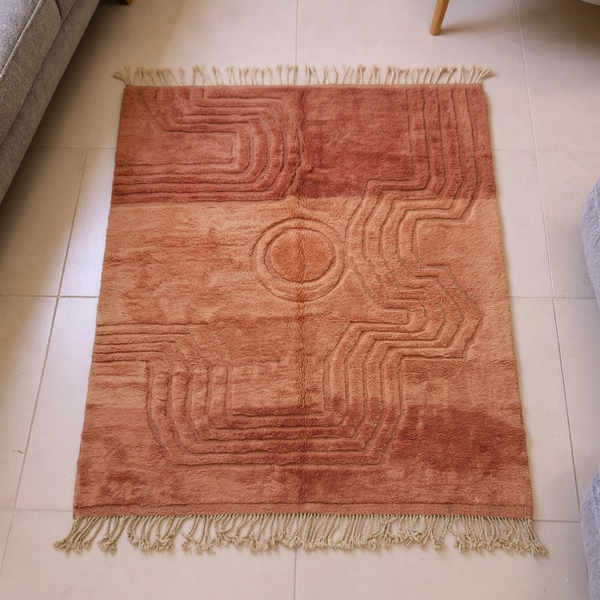 Mrirt Carved Terracotta Rug — Tonal Wave