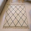 Mrirt Ivory Diamond Luxury High Pile Rug