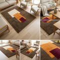 Mrirt Totem Premium Wool Rug — Taupe, Amber & Burgundy