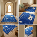 Beni Ourain Cobalt Blue Abstract Wool Rug