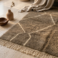 Mrirt Brown Abstract Line Wool Rug