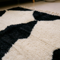 Beni Ourain Black & Ivory Abstract Wool Rug