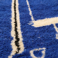 Beni Ourain Cobalt Blue Abstract Wool Rug