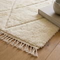 Mrirt Ivory Lozenge High-Pile Wool Rug