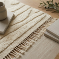 Mrirt Ivory Wave Carved Plush Wool Rug
