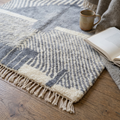 Mrirt Indigo Abstract Feather Wool Rug