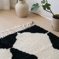 Beni Ourain Black & Ivory Abstract Wool Rug