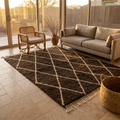 Mrirt Chocolate Brown Diamond Wool Rug