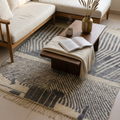 Mrirt Indigo Abstract Feather Wool Rug