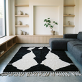 Beni Ourain Black & Ivory Abstract Wool Rug