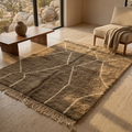 Mrirt Brown Abstract Line Wool Rug
