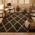 Mrirt Chocolate Brown Diamond Wool Rug