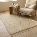 Mrirt Ivory Lozenge High-Pile Wool Rug