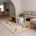 Azilal Ivory & Multicolor Diamond Berber Wool Rug