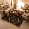 Mrirt Chocolate Brown Diamond Wool Rug