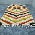 Beni Ourain ivory diamond rug front view - style 2